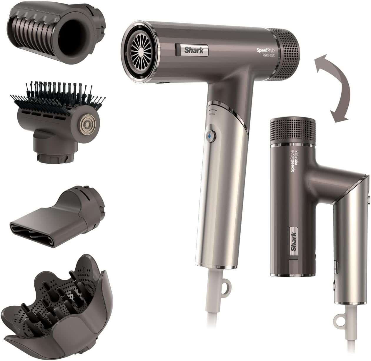 Secador de pelo Shark SpeedStyle: ligero y de alta velocidad para todo tipo de cabello. No daña el calor, tecnología iónica, secado rápido, diseño compacto y resultados profesionales en casa. 