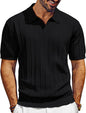 PJ PAUL JONES - Polos de golf de manga corta con cuello en V para hombre, con textura, para verano 