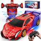 Remote Control Transform Car w Eye & Underbody Lights, 2.4GHz Web RC Car & Robot One-Button Deformation & 360°Rotation, Boys Toys Gifts Age 3-12